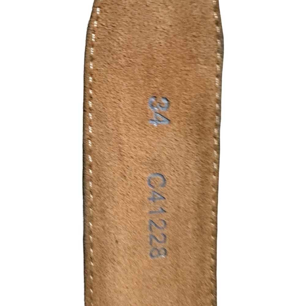 Tony Lama Western Belt Mens 34 Brown Excellent Leather Floral Tooled Gator Print - Picture 4 of 6